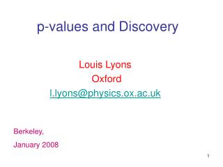 p-values and Discovery