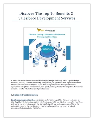 Discover the Top 10 Benefits of Salesforce Development Services