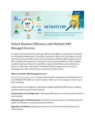 Unlock Business Efficiency with NetSuite ERP Managed Services