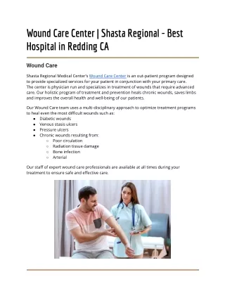 Wound Care Center _ Shasta Regional - Best Hospital in Redding CA