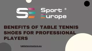 Benefits of Table Tennis Shoes for Professional Players