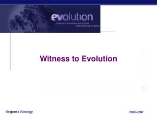 Witness to Evolution