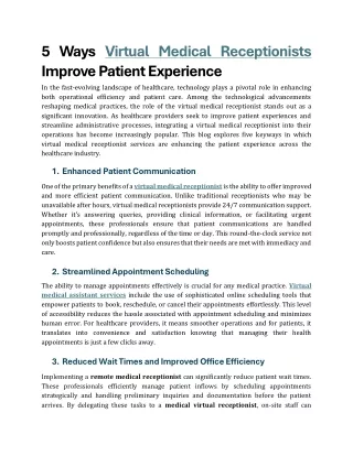 5 Ways Virtual Medical Receptionists Improve Patient Experience