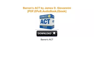 Barron's ACT by James D. Giovannini [PDF,EPuB,AudioBook,Ebook]