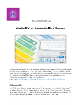 Energy Performance Certificate EPC in Manchester