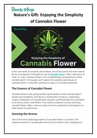 Nature’s Gift Enjoying the Simplicity of Cannabis Flower