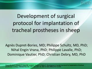 Development of surgical protocol for implantation of tracheal prostheses in sheep