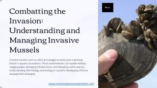 Combatting the Invasion Understanding and Managing Invasive Mussels