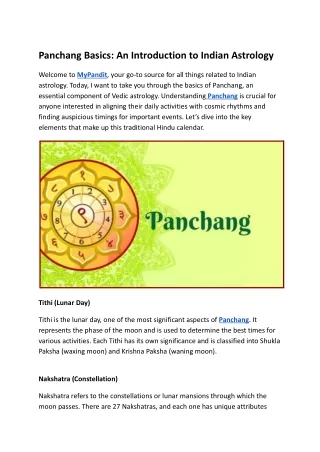 Panchang Basics_ An Introduction to Indian Astrology