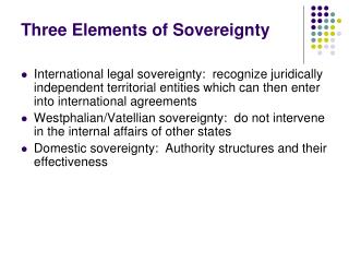 Three Elements of Sovereignty