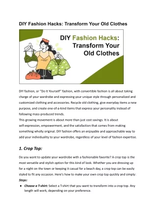 DIY Fashion Hacks_ Transform Your Old Clothes