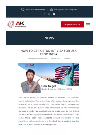 Process To Get A Student Visa For USA From India