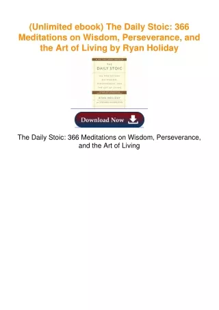 Download [EPUB] The Daily Stoic: 366 Meditations on Wisdom,