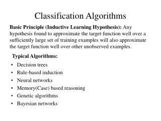 Classification Algorithms