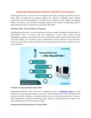 Unveiling the Power of IHC-PRS in Pathology Revolutionizing Diagnostic Accuracy