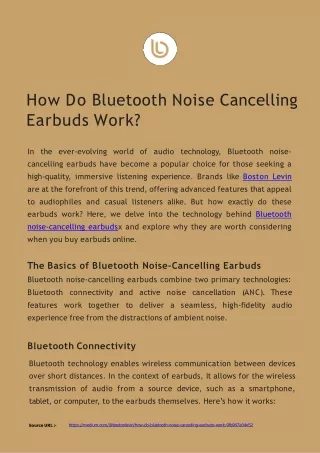 How Do Bluetooth Noise Cancelling Earbuds Work