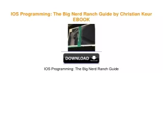 IOS Programming: The Big Nerd Ranch Guide by Christian Keur PDF EBOOK DOWNLOAD
