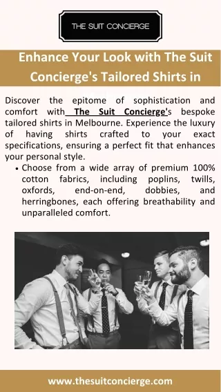 Enhance Your Look with The Suit Concierge's Tailored Shirts in Melbourne