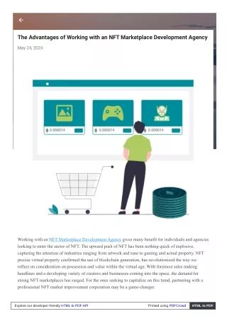 The Advantages of Working with an NFT Marketplace Development Agency