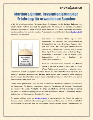 Marlboro Online - Revolutionierung der Erfahrung für erwachsene Raucher