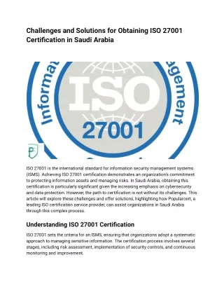 Challenges and Solutions for Obtaining ISO 27001 Certification in Saudi Arabia