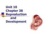 Unit 10 Chapter 38 Reproduction and Development