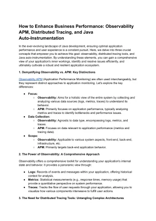 How to Enhance Business Performance_ Observability APM, Distributed Tracing, and Java Auto-Instrumentation