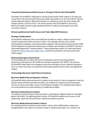 Article 23_ Transforming Behavioral Health Access in Chicago & Illinois with DrCloudEHR