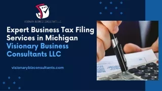 Expert Business Tax Filing Services in Michigan  Visionary Business Consultants LLC