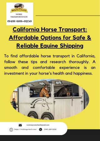 California Horse Transport  Rocking Y Ranch