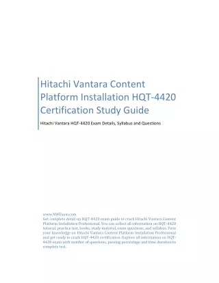 Hitachi Vantara Content Platform Installation HQT-4420 Certification Study Guide