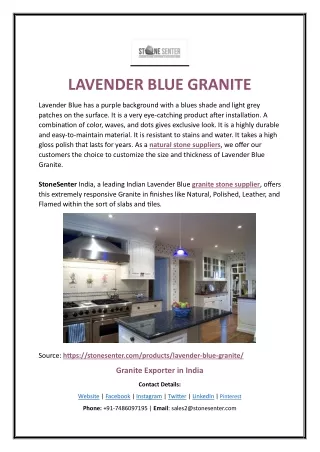 Lavender Blue Granite