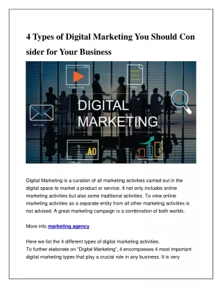 4 Types of Digital Marketing You Should Consider for Your Business