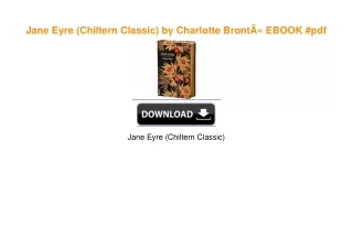 Jane Eyre (Chiltern Classic) by Charlotte BrontÃ« EBOOK #pdf