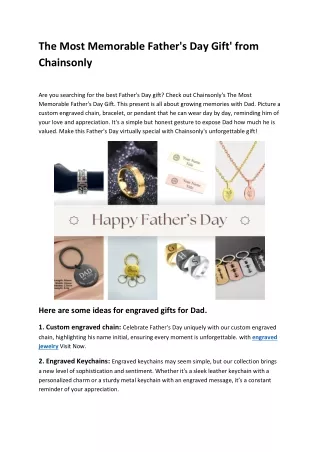 The Most Memorable Father's Day Gift' from Chainsonly