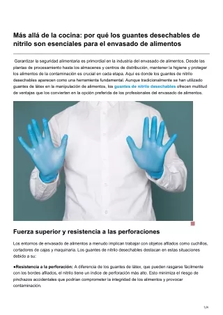 Más allá de la cocina por qué los guantes desechables de nitrilo son esenciales para el envasado de a