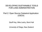 Part 2: Open Source Cadastral Application OSCA