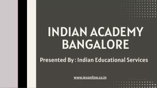 Indian Academy Bangalore