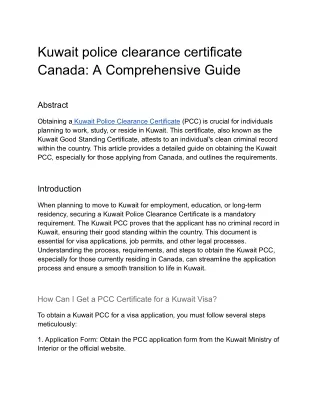 Kuwait police clearance certificate Canada_ A Comprehensive Guide