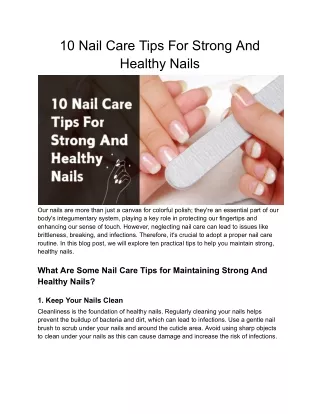 10 Nail Care Tips For Strong And Healthy Nails