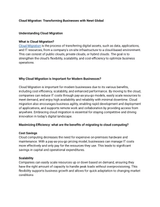 Cloud Migration: Transforming Businesses with Newt Global