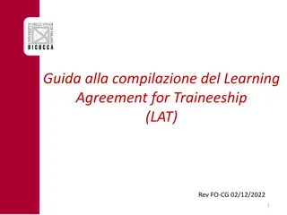 Guide to Completing the Learning Agreement for Traineeship (LAT) - UNIMIB