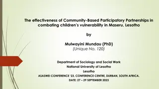 Effectiveness of Community-Based Partnerships in Combating Children's Vulnerability in Maseru, Lesotho
