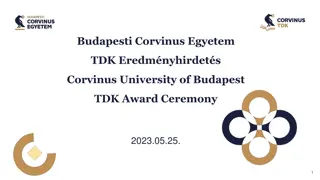 Corvinus University of Budapest TDK Award Ceremony 2023 Highlights