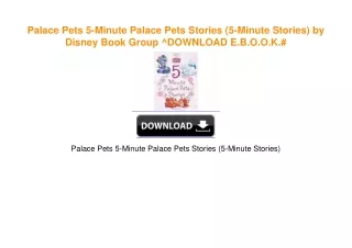 Palace Pets 5-Minute Palace Pets Stories (5-Minute Stories) by Disney Book Group PDF