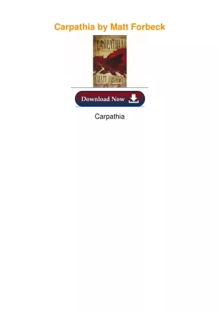Carpathia by Matt Forbeck