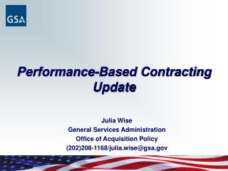 Performance-Based Contracting Update