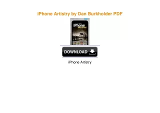 iPhone Artistry by Dan Burkholder EBOOK