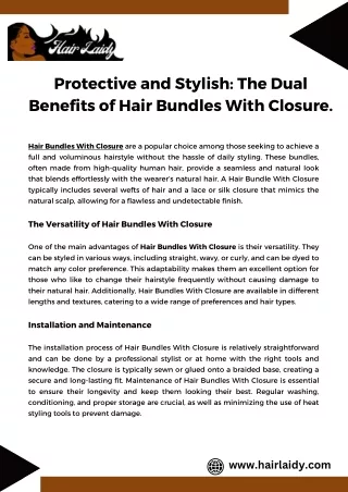 Protective and Stylish The Dual Benefits of Hair Bundles With Closure