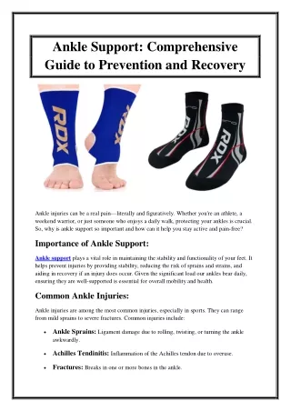 Ankle Support Comprehensive Guide to Prevention and Recovery